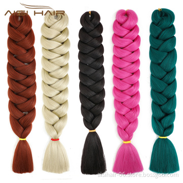 Aisi Hair Top Quality 82 Inch Multi Color Braid Hair Low Temperature Flame Retardant Fiber Braiding Hair Extension For Women